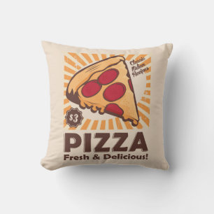Coussin Retro Man Cave Vintage Pizza Delicious