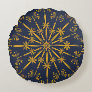 Coussin Retro Mandala Midnight Round
