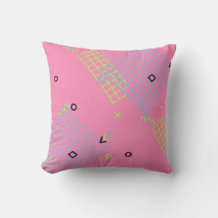 Coussin Retro Memphis Texture. Arrière - plan transparent