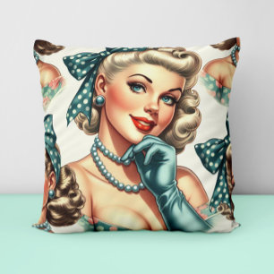 Coussin Rétro Mignon Pin-Up Classique
