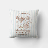 Coussin Retro Modern Blue & Brown Bachelorette Weekend (Verso)