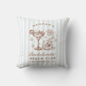 Coussin Retro Modern Blue & Brown Bachelorette Weekend (Recto)