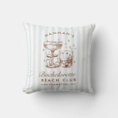 Coussin Retro Modern Blue & Brown Bachelorette Weekend (Recto)