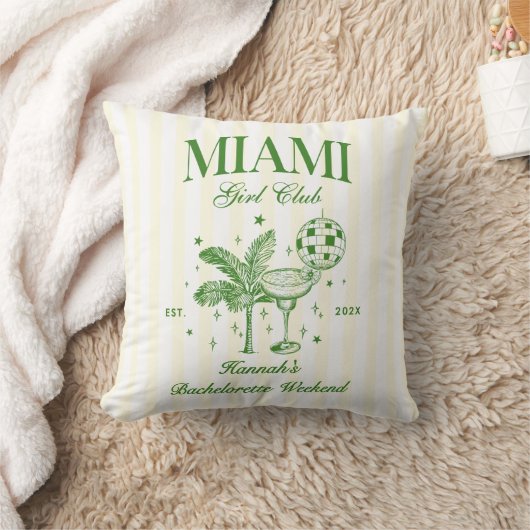Coussin Retro Modern Green & Yellow Miami Bach Party (Couverture)