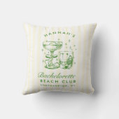 Coussin Retro Modern Yellow & Green Bachelorette Weekend (Verso)
