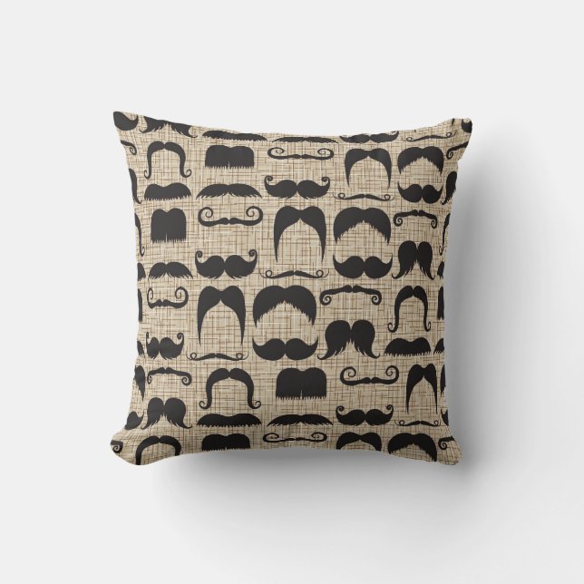 Coussin Rétro motif de Stache de moustache de moustache (Recto)