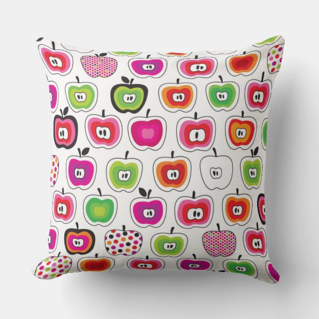 Coussin Rétro motif mignon de pomme (Recto)