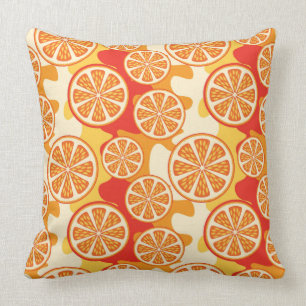 Coussin Rétro motif orange d'agrume