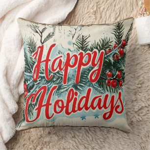 Coussin Retro Noël Vintage : Yuletide du milieu du siècle 