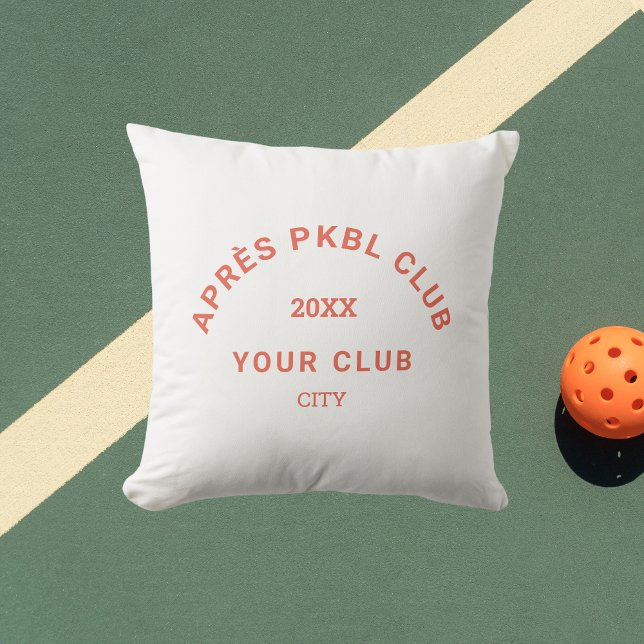 Coussin Rétro Orange Après PKBL Club Crest Pickleball (Créateur téléchargé)