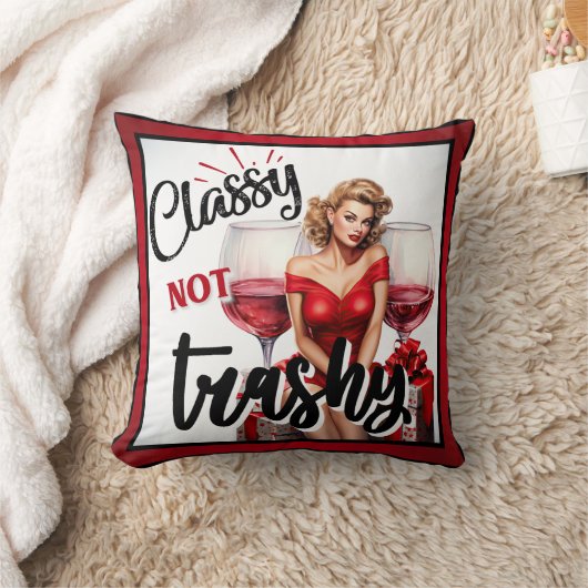 Coussin Retro Pinup Classy pas Trashy (Couverture)