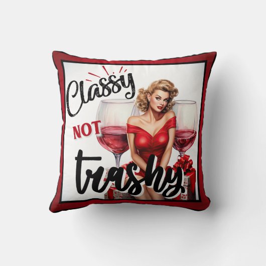 Coussin Retro Pinup Classy pas Trashy (Verso)