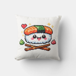 Coussin Retro Pixel Cute Kawaii Sushi Cushion Pillow