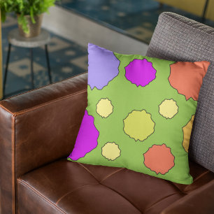 Coussin Rétro point coloré gras vif