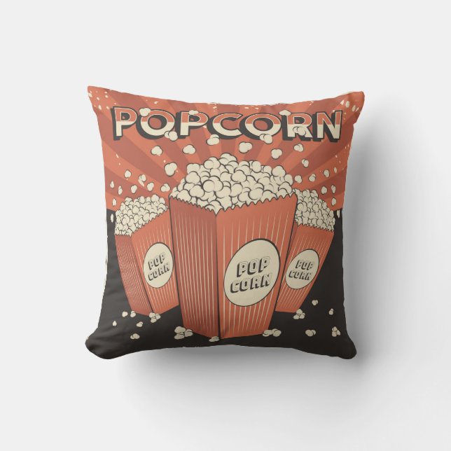 Coussin Retro Popcorn party Jeu d'oreiller (Recto)