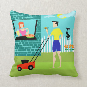 Coussin Rétro samedi matin carreau