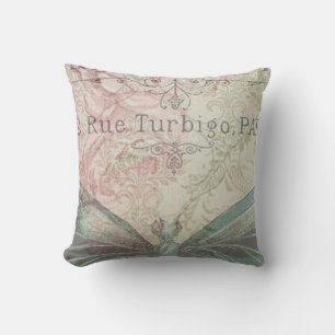 Coussin rétro, shabby chic, vintage, rustique du pays, flo