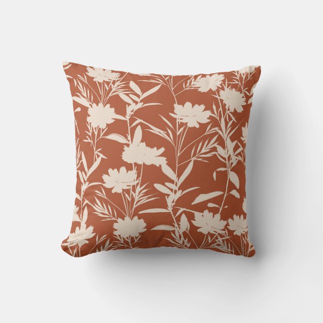Coussin Retro silhouette meadow flowers seamless pattern i (Recto)