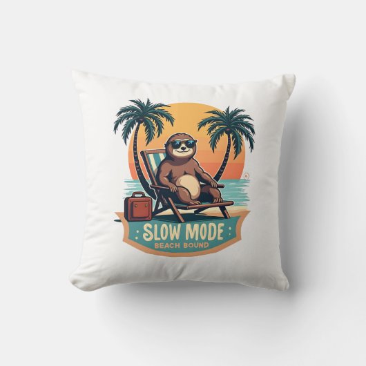 Coussin Retro Sloth Vacation Shirt Funny Tropical Relax De (Recto)