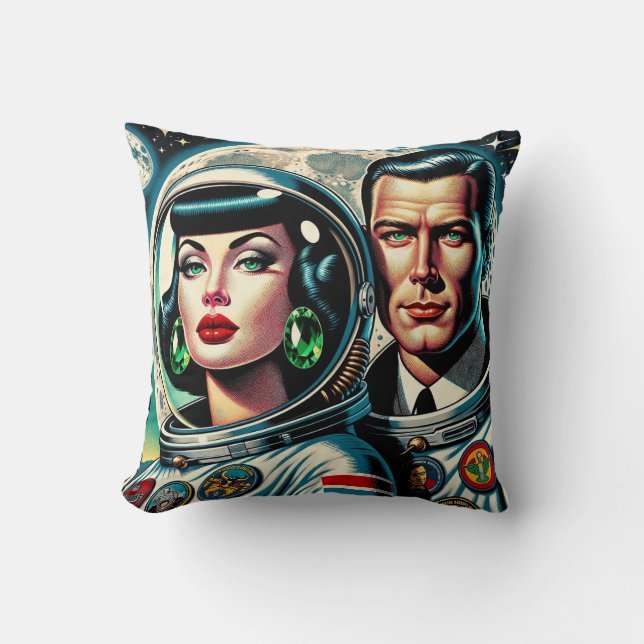 Coussin Retro Space Astronauts (Recto)