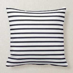 Coussin Rétro-Style-Rayé-Noir-Blanc-Coussin-Ensembles