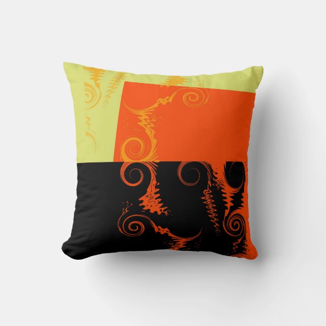Coussin Retro Swirl Art Design Abstrait (Recto)