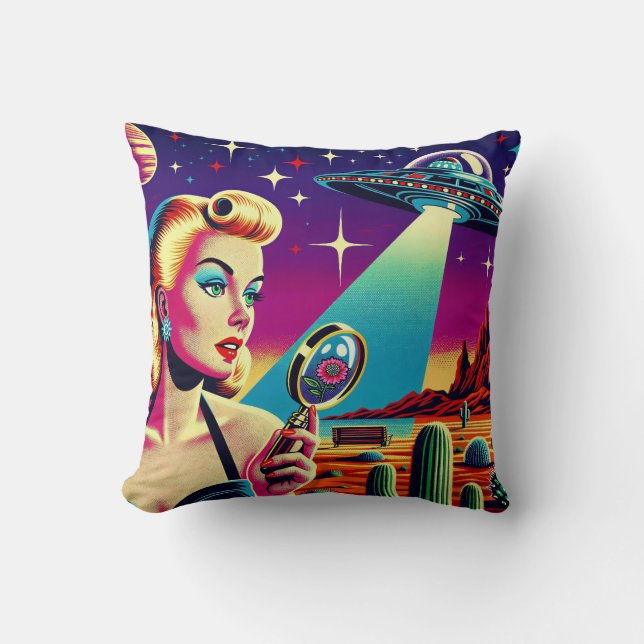 Coussin Retro UFO Pin-Up T-Shirt  (Recto)