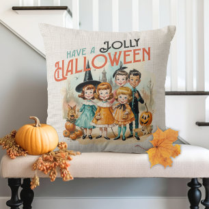 Coussin Retro Vintage Avoir Une Halloween Jolly