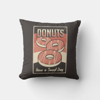 Coussin Retro Vintage Classic Doughnut ont une belle journ