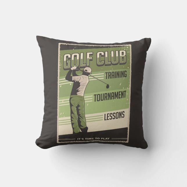 Coussin Retro Vintage Classic Grunge Golf Swing (Recto)