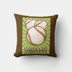 Coussin Retro Vintage Classic Grunge Green Baseball