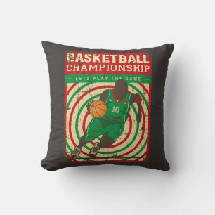 Coussin Retro Vintage Classic Grunge Green Basketballer