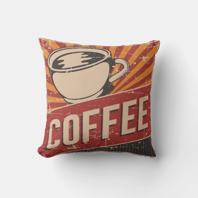 Coussin Retro Vintage classique Café matin (Recto)
