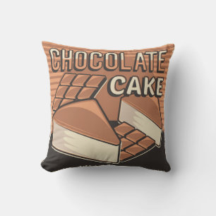 Coussin Rétro Vintage classique sucré Gâteau Brown au choc