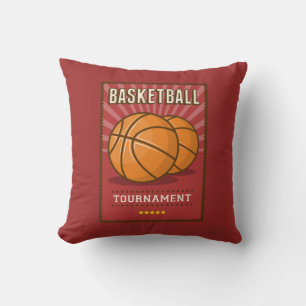 Coussin Retro Vintage Grunge Red Basketballer