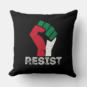 Coussin Retro Vintage Resist Palestine drapeau de poing Li