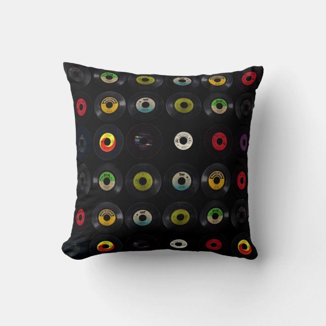 Coussin Retro Vintage Vinyl Records (Recto)