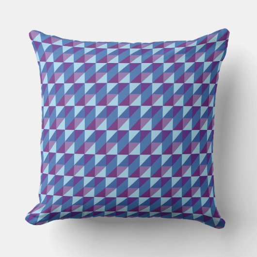Coussin Rétro violet à bleu abstrait géométrique ambiance (Recto)