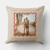 Coussin Retro Wavy Frame Terracotta Nouvelles mauvaises he (Recto)