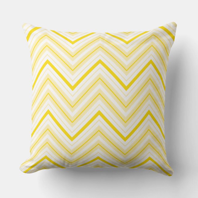 Coussin Retro Zigzag Motif Jaunes et blanc (Recto)