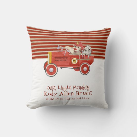 Coussin Rétros cadeaux de bébé de pompe à incendie du (Recto)