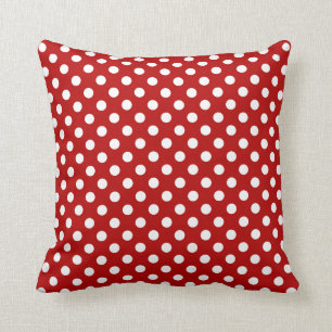 Coussin Rétros points - rouge et blanc