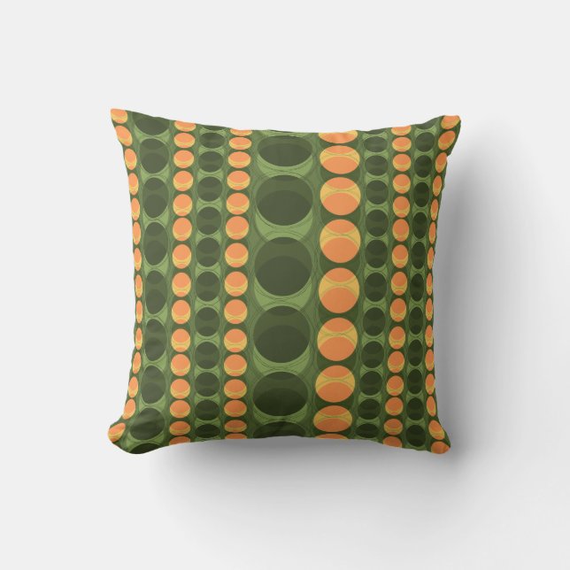 Coussin Rétros rayures de point de polka de phares (Recto)