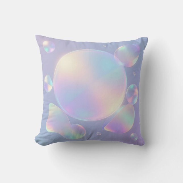 Coussin Rêve de bulle de savon iridescent (Recto)