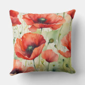 Coussin Rêve de fleurs - Motif de pavot (Verso)