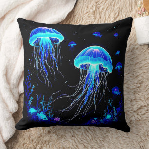 Coussin Rêve de méduse bioluminescente