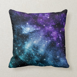 Coussin Rêve de nébuleuse de galaxie Turquoise #1