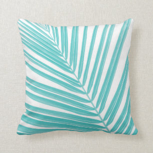 Coussin Rêve en feuille de palme turquoise molle #2 #trop