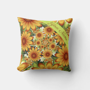 Coussin Rêve floral, Fleur Abstraite moderne Nom fractal