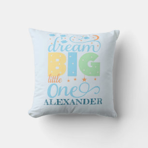 Coussin Rêve Grand Petit Garçon Bleu Bébé 1er Anniversaire